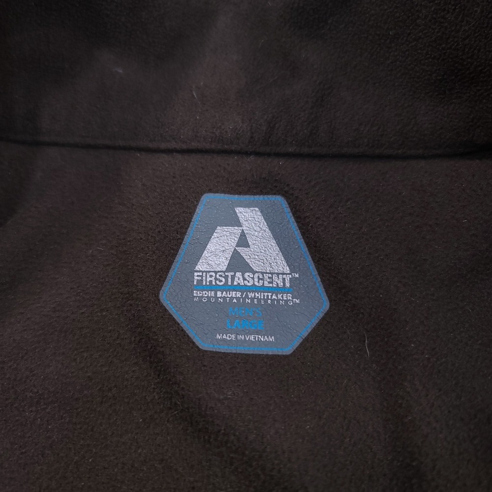 Eddie Bauer Mens First Ascent Fleece Shirt Size Large Brown Quarter Zip Jacket - Picture 5 of 6
